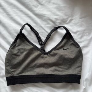 Nike Women's Gray and Black Sports Bra